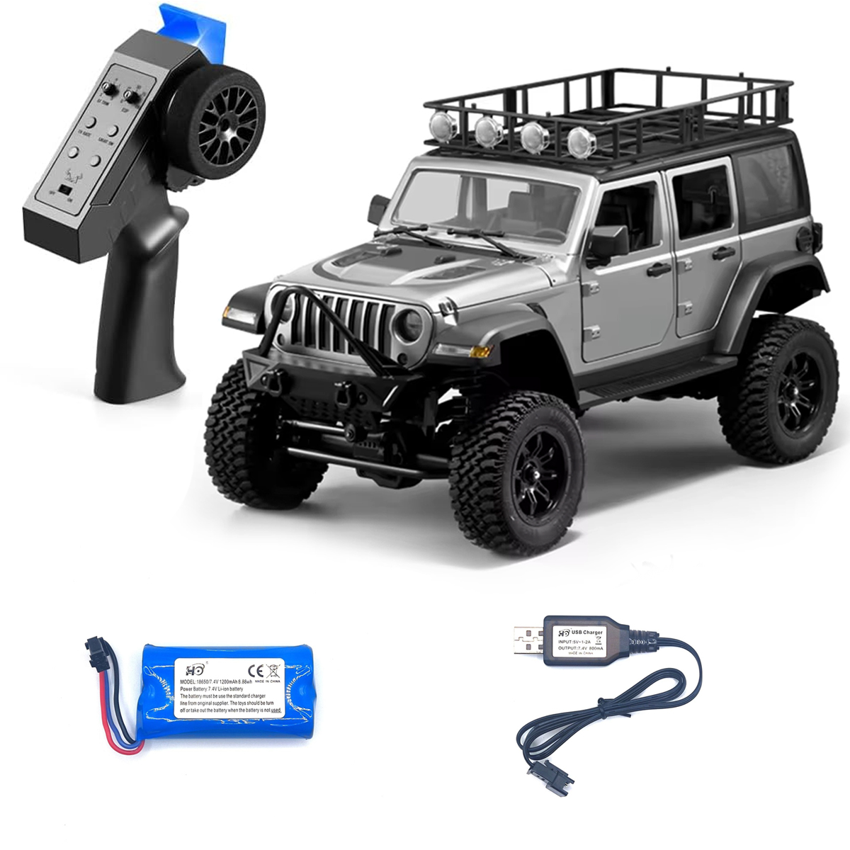 Радиоуправляемый внедорожник Wrangler 4WD 1:12 - MN-128-SILVER