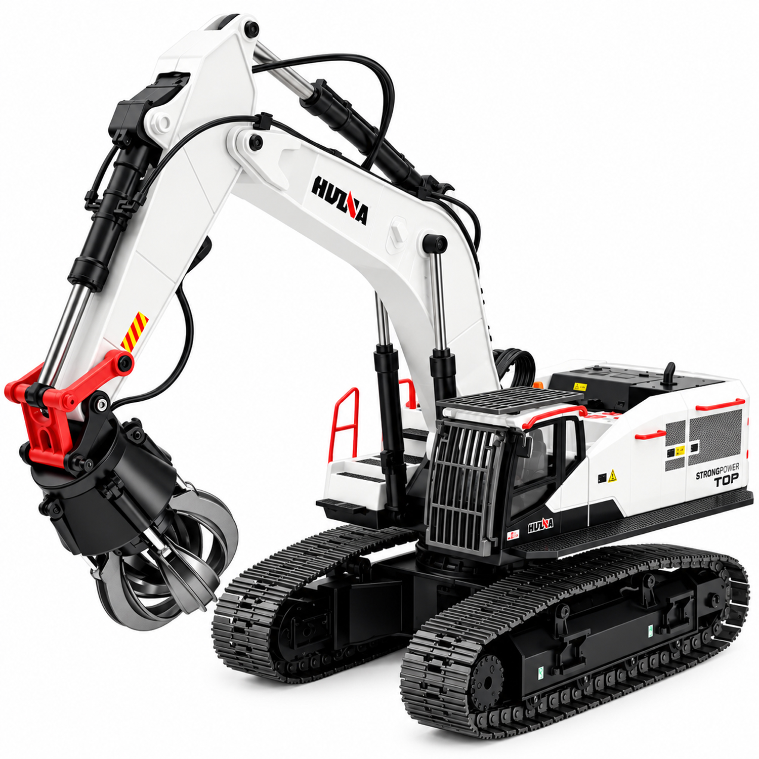Радиоуправляемый экскаватор белый HUI NA TOYS масштаб 1:14 2.4G - HN1594-WHITE