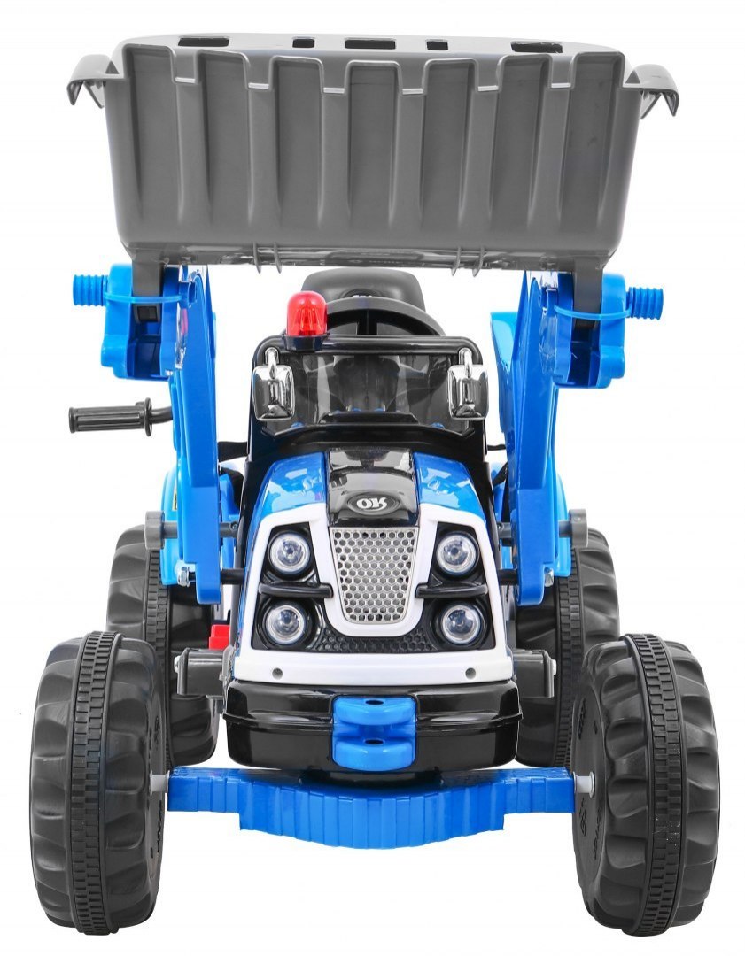 Детский электромобиль трактор на аккумуляторе 12V / синий - JS328A-BLUE