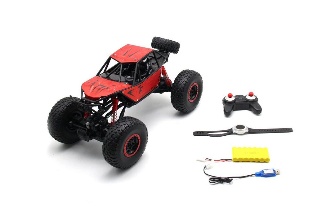 Радиоуправляемый красный краулер MZ 4WD 1:10 (48 см, пульт+часы) - MZ-YY2025-RED