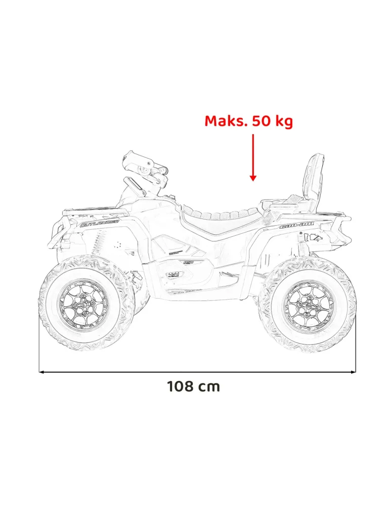 Детский квадроцикл двухместный BRP Can-Am Outlander (24V, полный привод, хаки) - DK-CA005-KHAKI