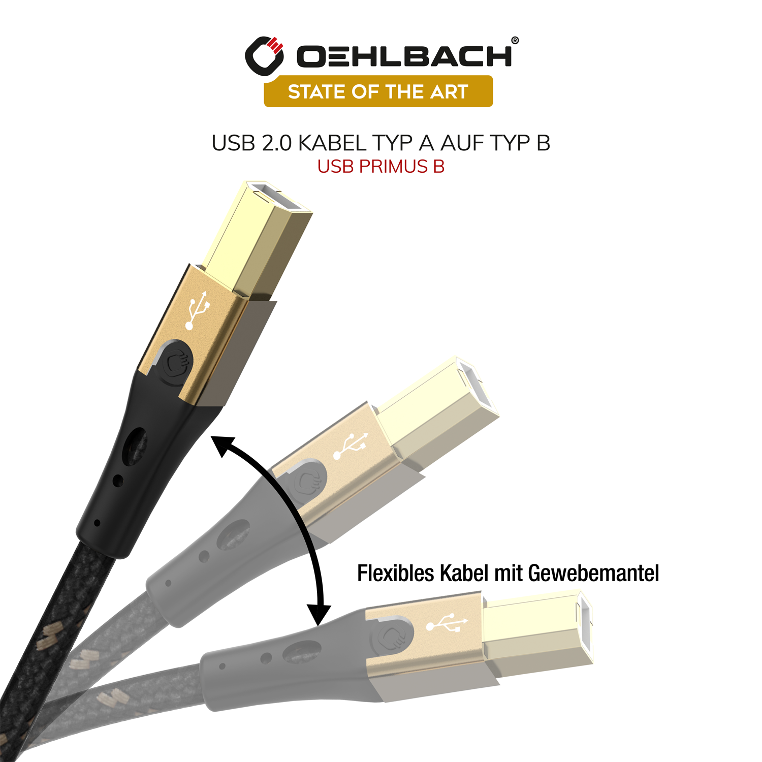 OehlbachSTATE OF THE ART USB Primus B USB 2.0 TypeA-TypeB 3,0m USB кабель D1C9543
