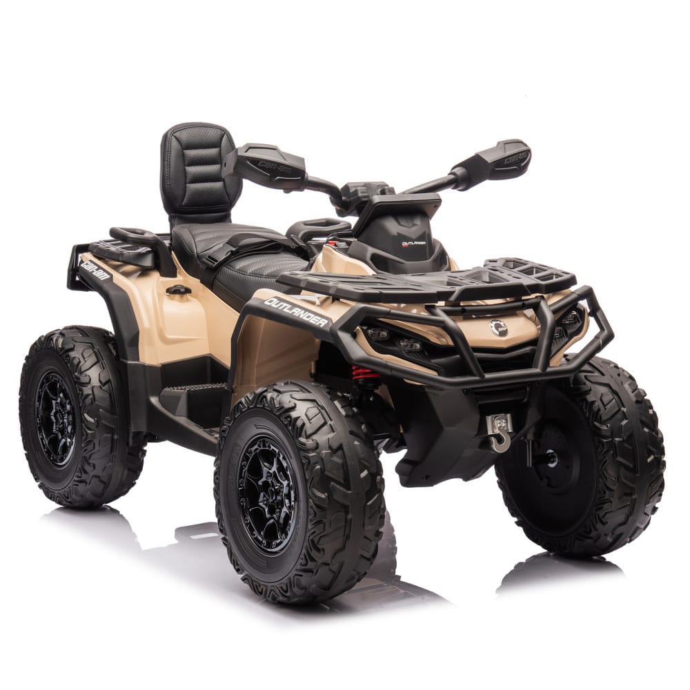 Детский квадроцикл двухместный BRP Can-Am Outlander (24V, полный привод, хаки) - DK-CA005-KHAKI