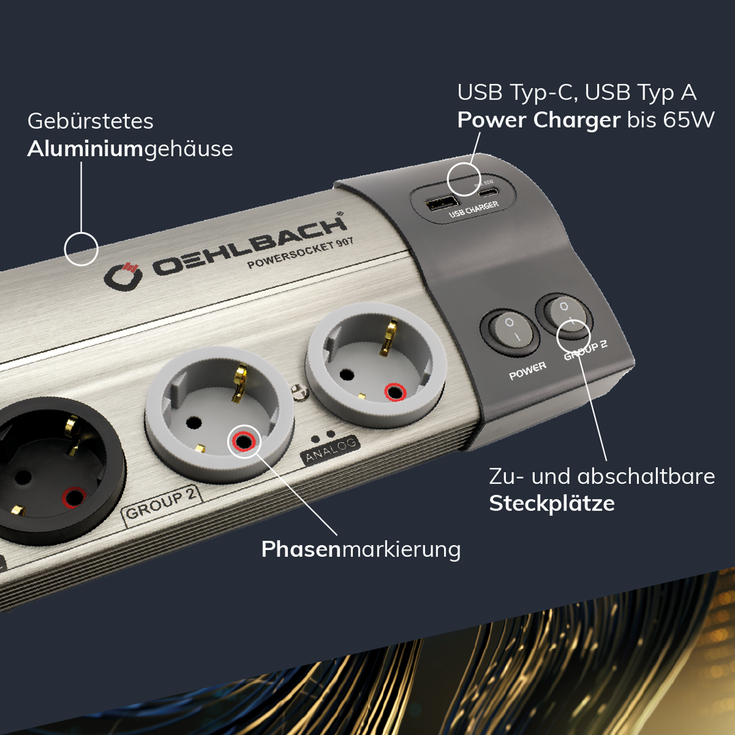 Oehlbach STATE OF THE ART XXL Power Socket 907 Разветвитель питания  D1C17031