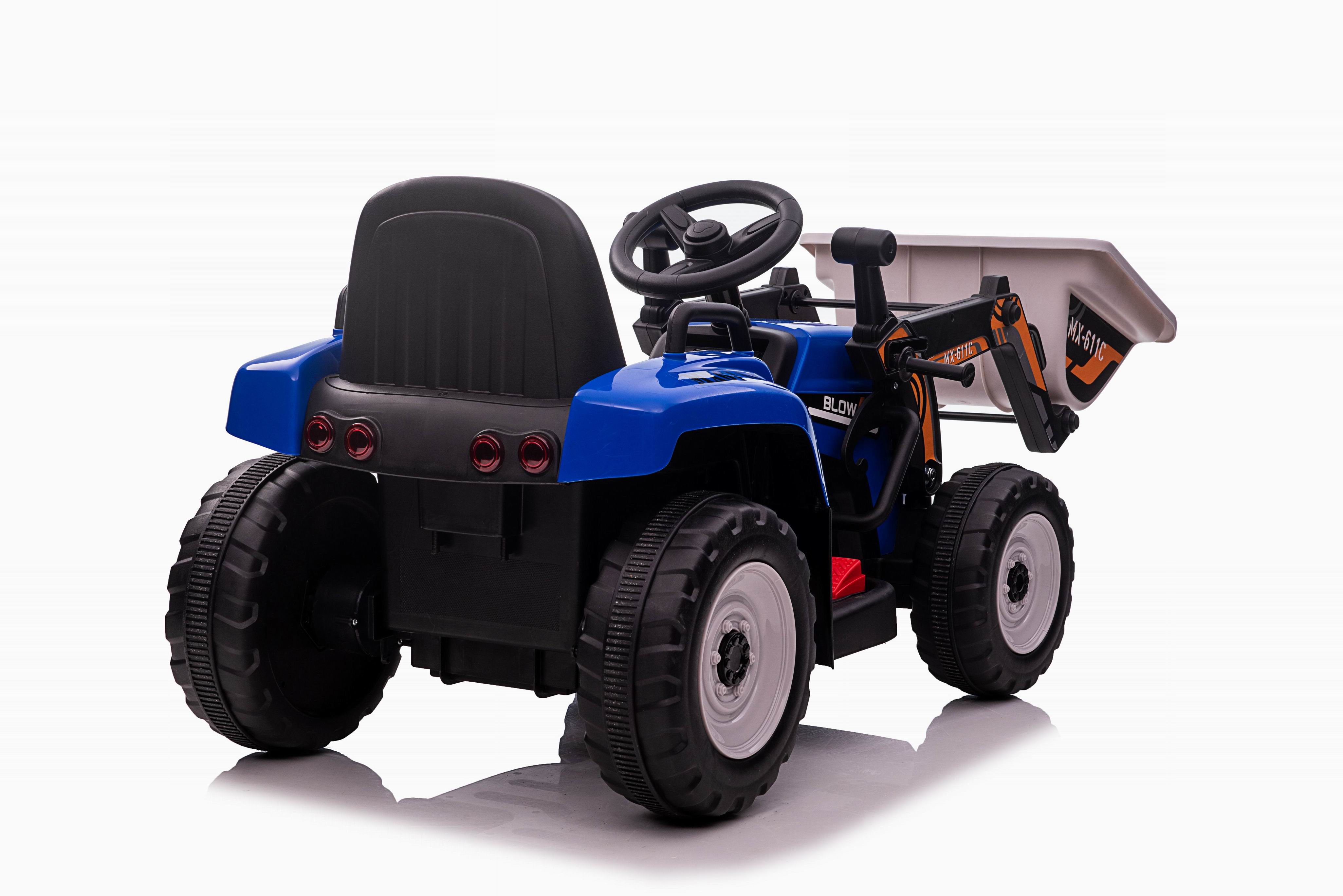 Детский электромобиль XMX трактор с ковшом (синий, EVA, пульт, 12V) - XMX611U-BLUE