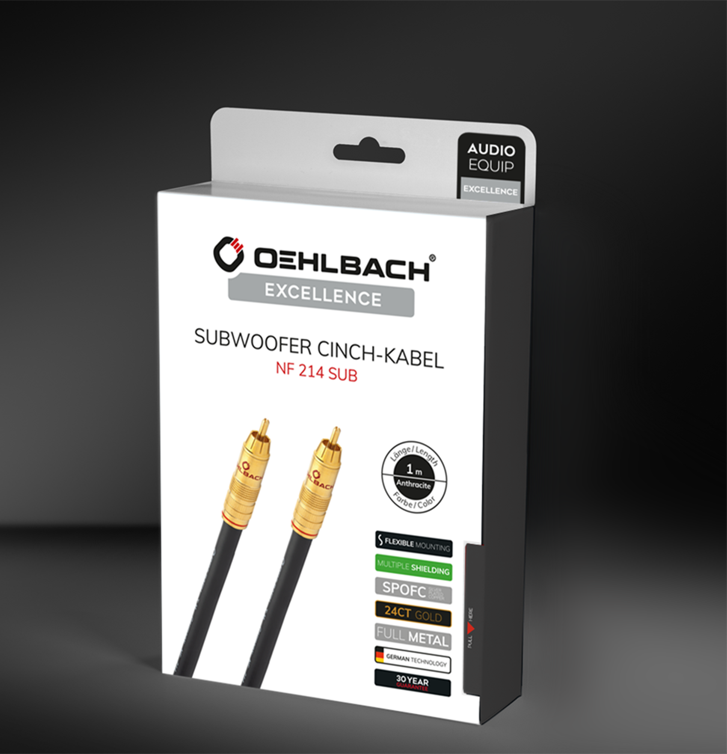 Oehlbach EXCELLENCE NF 214 Subwoofercable 3m graphite gray Сабвуферный кабель D1C204503