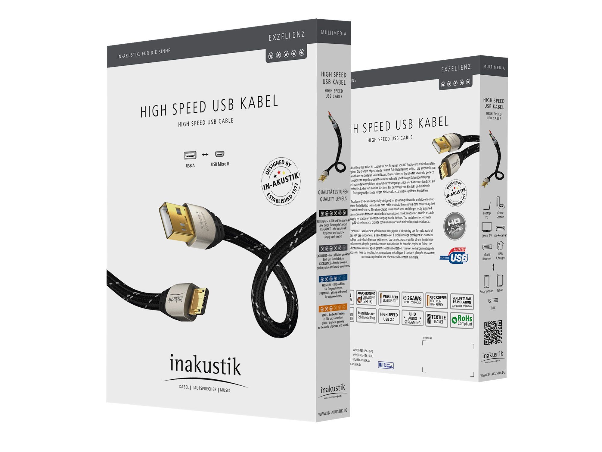 Inakustik Exzellenz High Speed Micro USB 2.0 1.5 m кабель межблочный