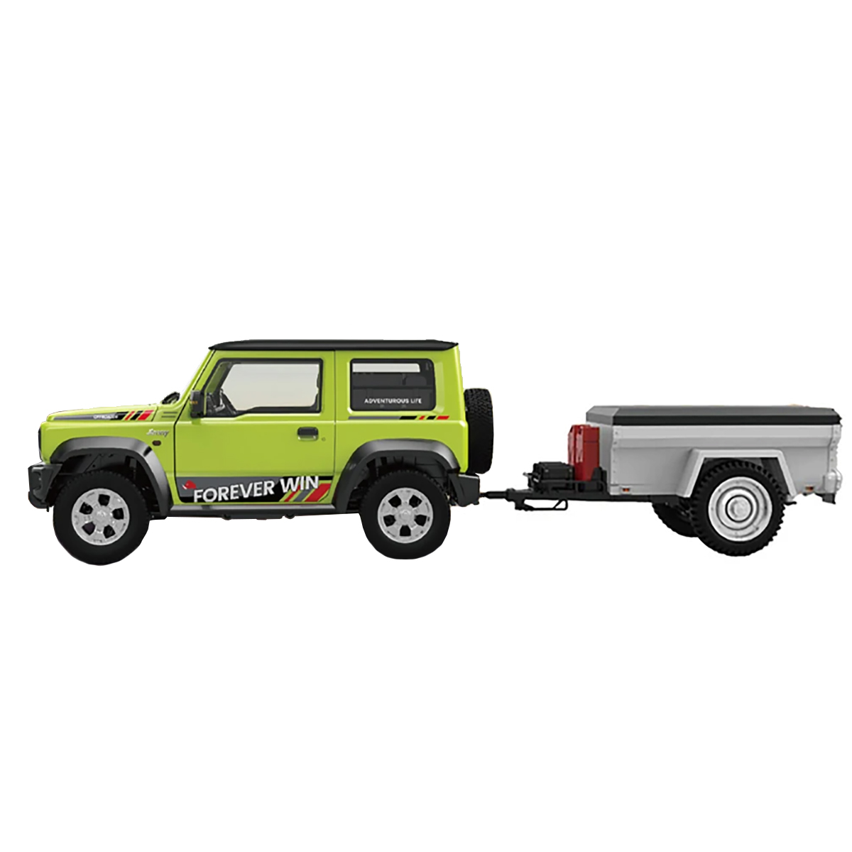Радиоуправляемый внедрожник Suzuki Jimny PRO с прицепом (свет, выхлоп, Li-Po 5C) - HG4-53PRO-54-G