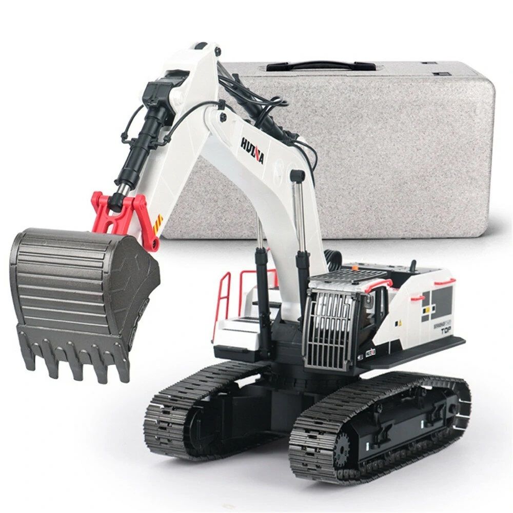 Радиоуправляемый экскаватор белый HUI NA TOYS масштаб 1:14 2.4G - HN1594-WHITE