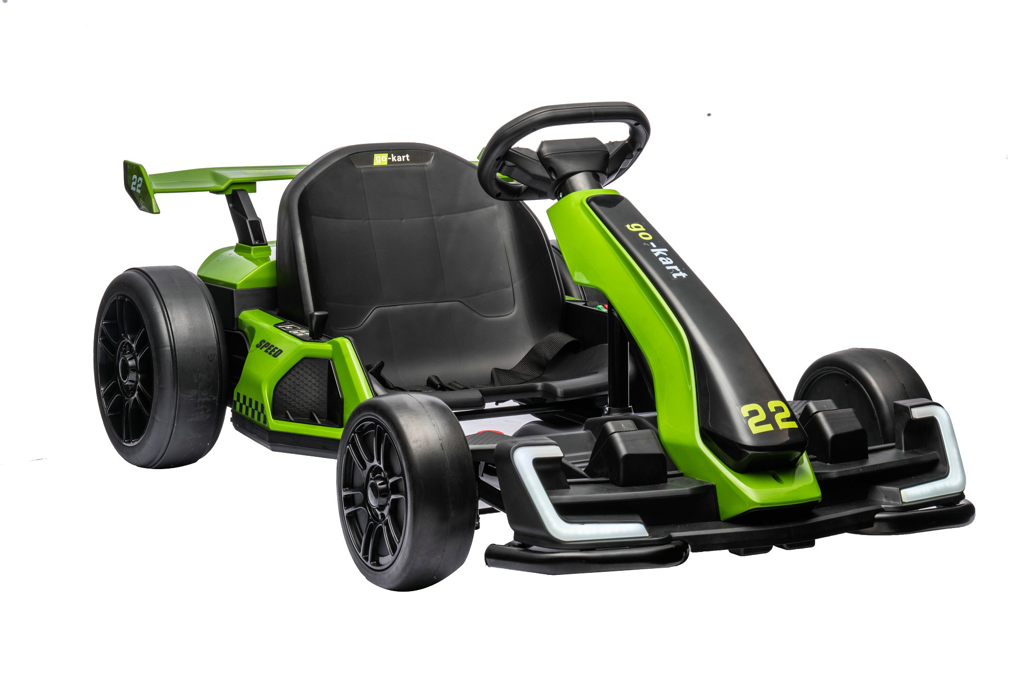 Детский электромобиль дрифт картинг (зеленый, 12 км/ч, 24V) - AHL007-GREEN