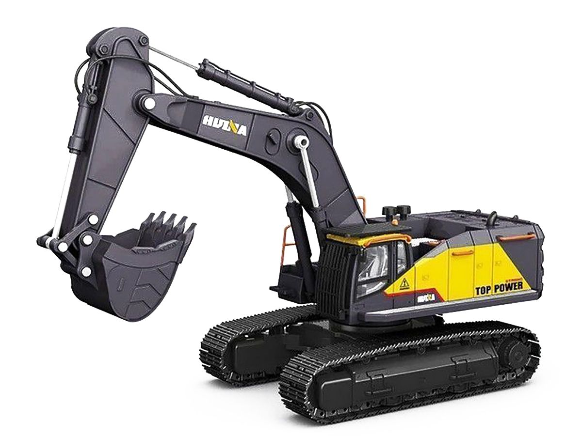 Радиоуправляемый экскаватор серый HUI NA TOYS масштаб 1:14 2.4G - HN1594-GREY