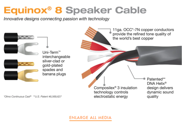 Wireworld Equinox 8 Speaker Cable 2.5m Pair (BAN-BAN) кабель акустический "банан" пр. (EQS2.5MB-8)