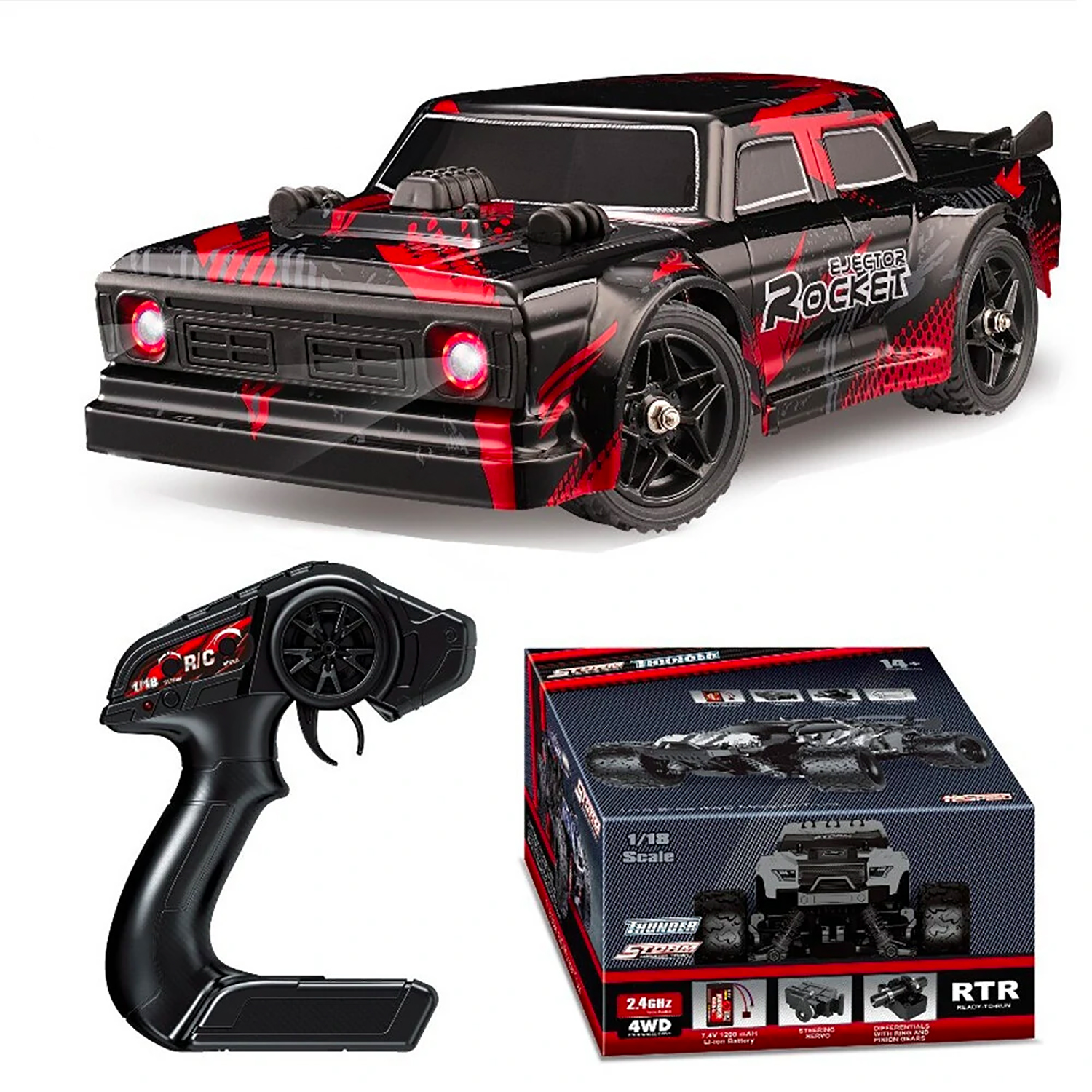 Радиоуправляемая машина для дрифта EROCKET (31 см, ПАР, LED, 4WD, 1:16) - HS16351