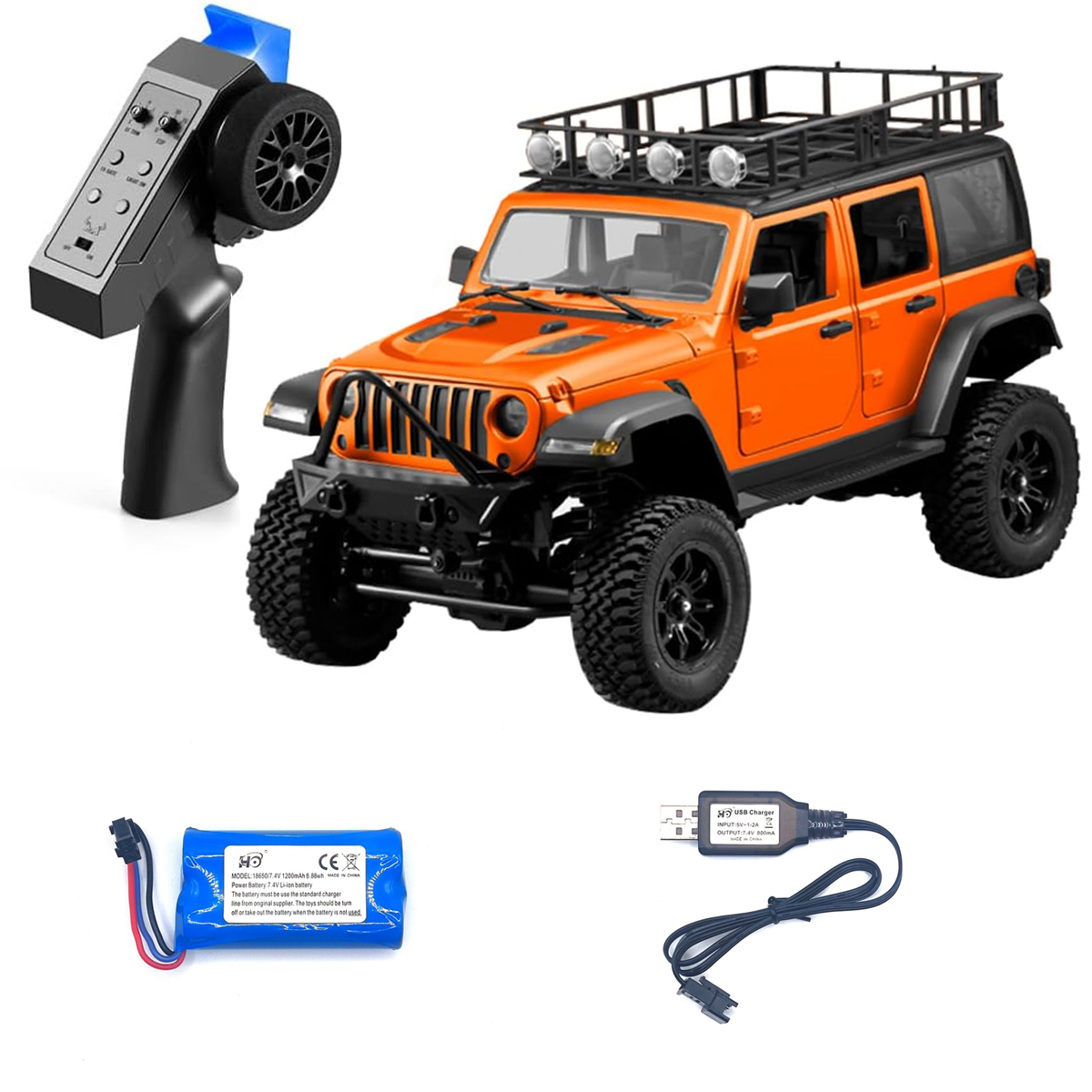 Радиоуправляемый внедорожник Wrangler 4WD 1:12 - MN-128-ORANGE