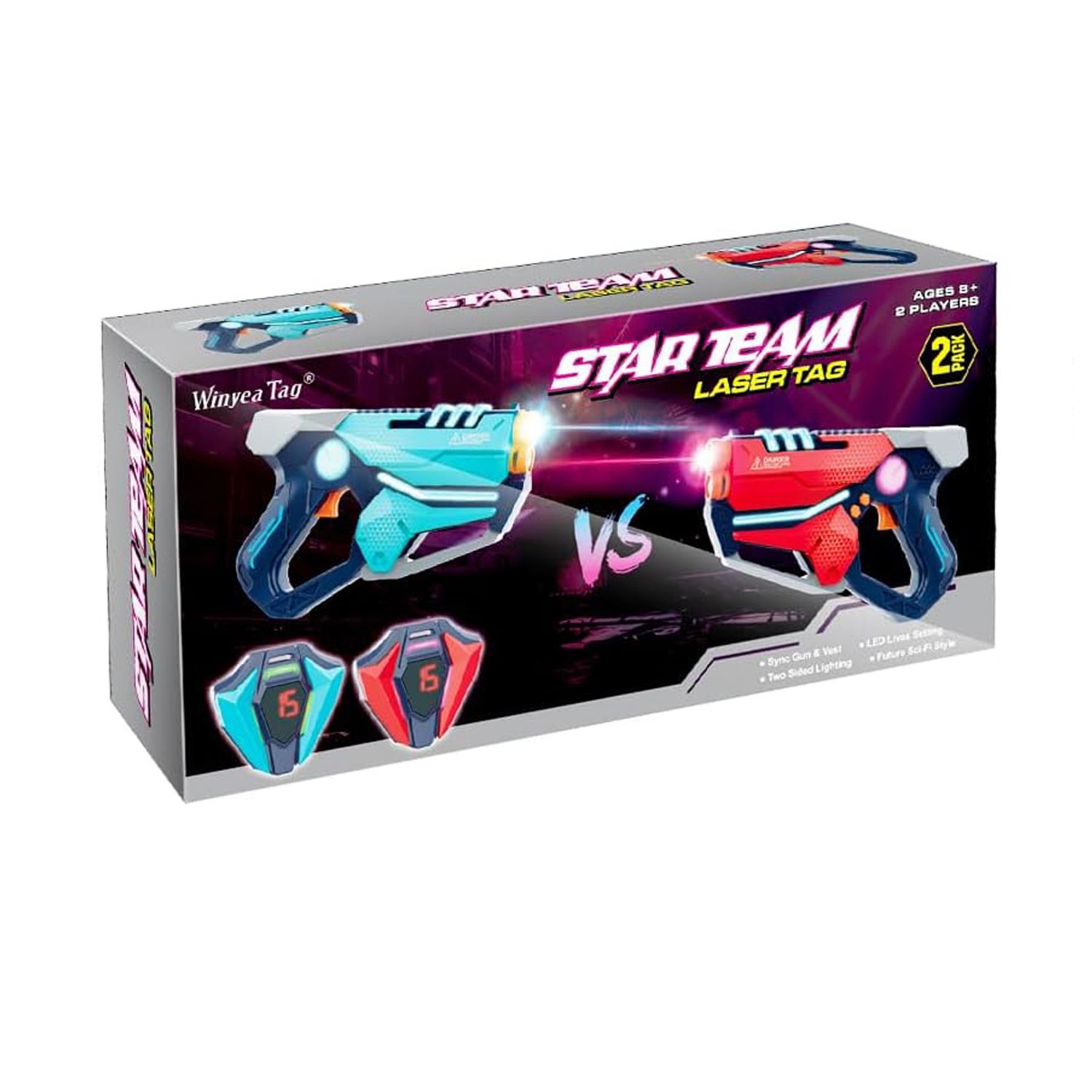 Набор для лазертага Wineya Star-Team (2 пистолета + 2 LED жилета) - W7011TL
