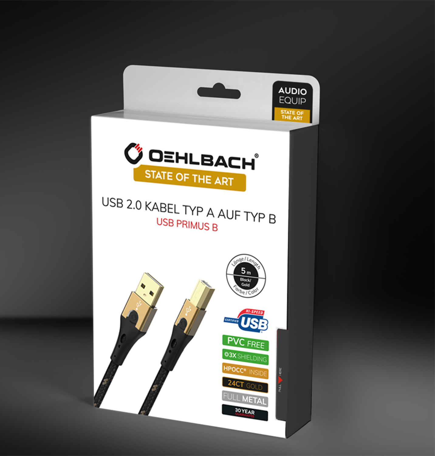 OehlbachSTATE OF THE ART USB Primus B USB 2.0 TypeA-TypeB 3,0m USB кабель D1C9543