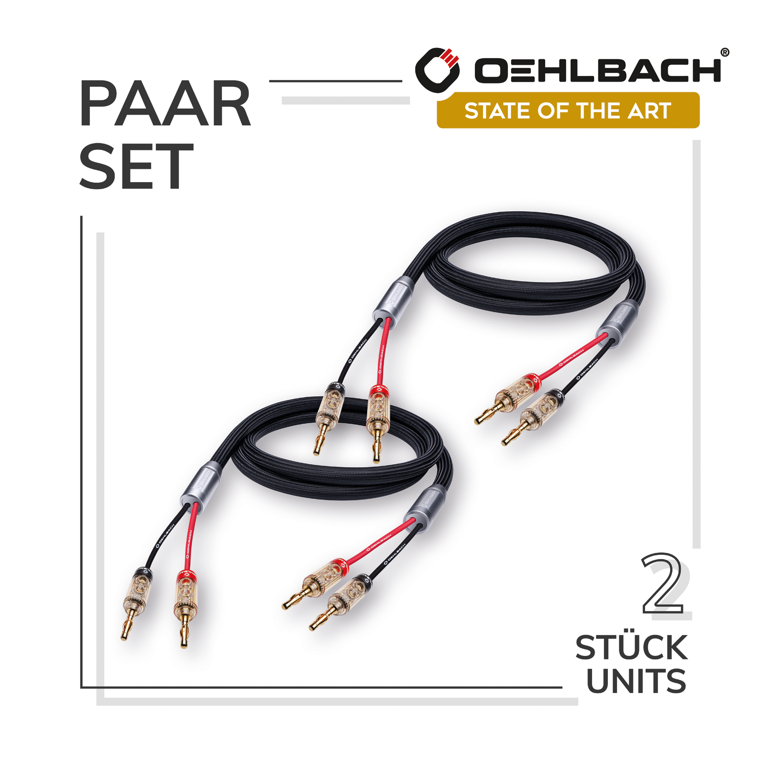 Oehlbach STATE OF THE ART XXL Fusion Two Cable Set 2x2m w.banana Акустический кабель D1C110611