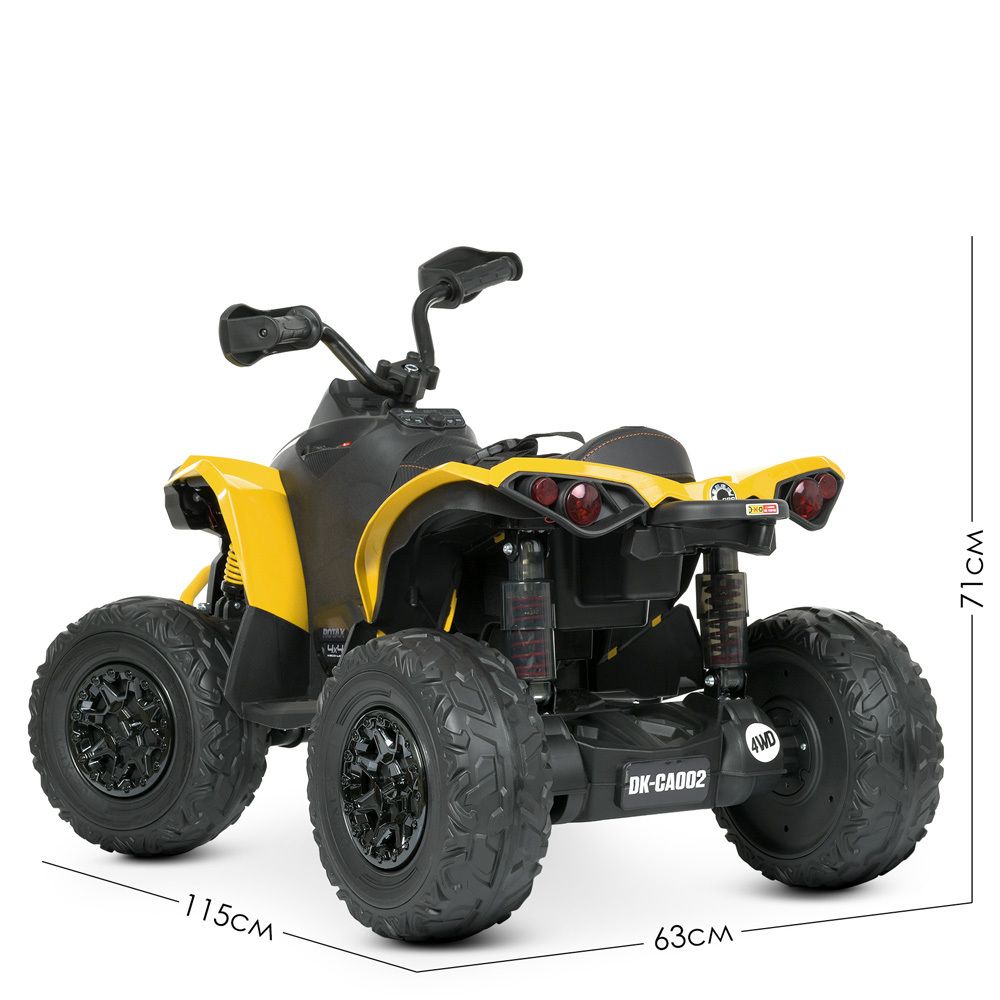 Детский электроквадроцикл BRP Can-Am Renegade (12V, полный привод, желтый) - DK-CA002-YELLOW