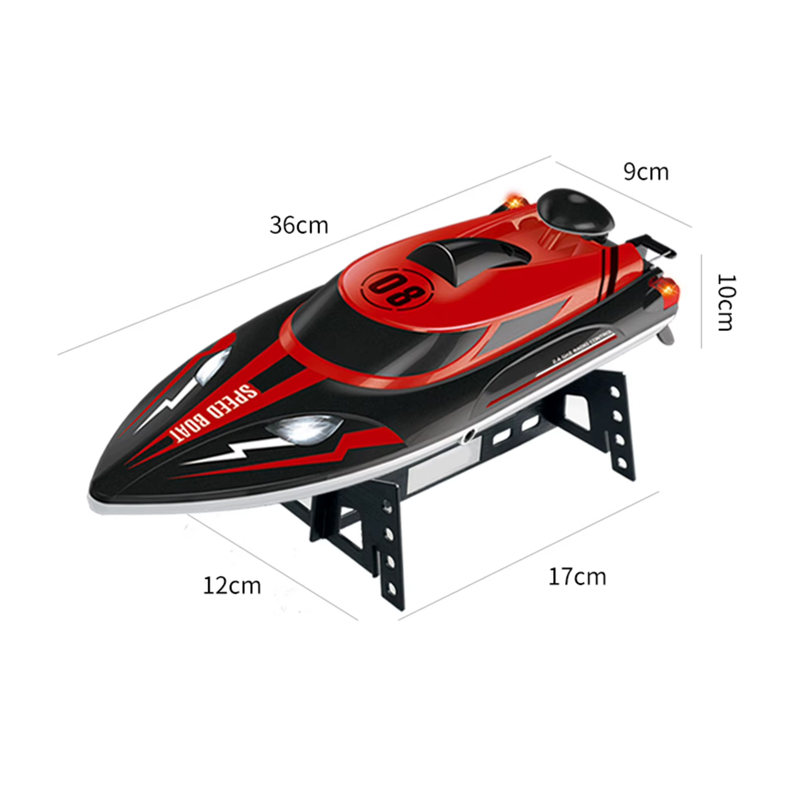 Радиоуправляемый катер Red SpeedBoat с сумкой (36 см, 25 км/ч) - HJ808-A1-BAG