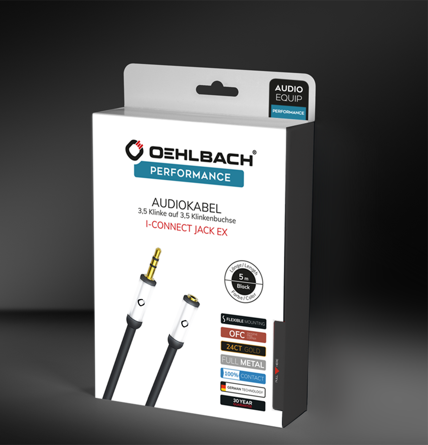 Oehlbach PERFORMANCE i-Connect 3,5mm jack (f)-(m) 5,0m black межблочный аудио кабель D1C60036