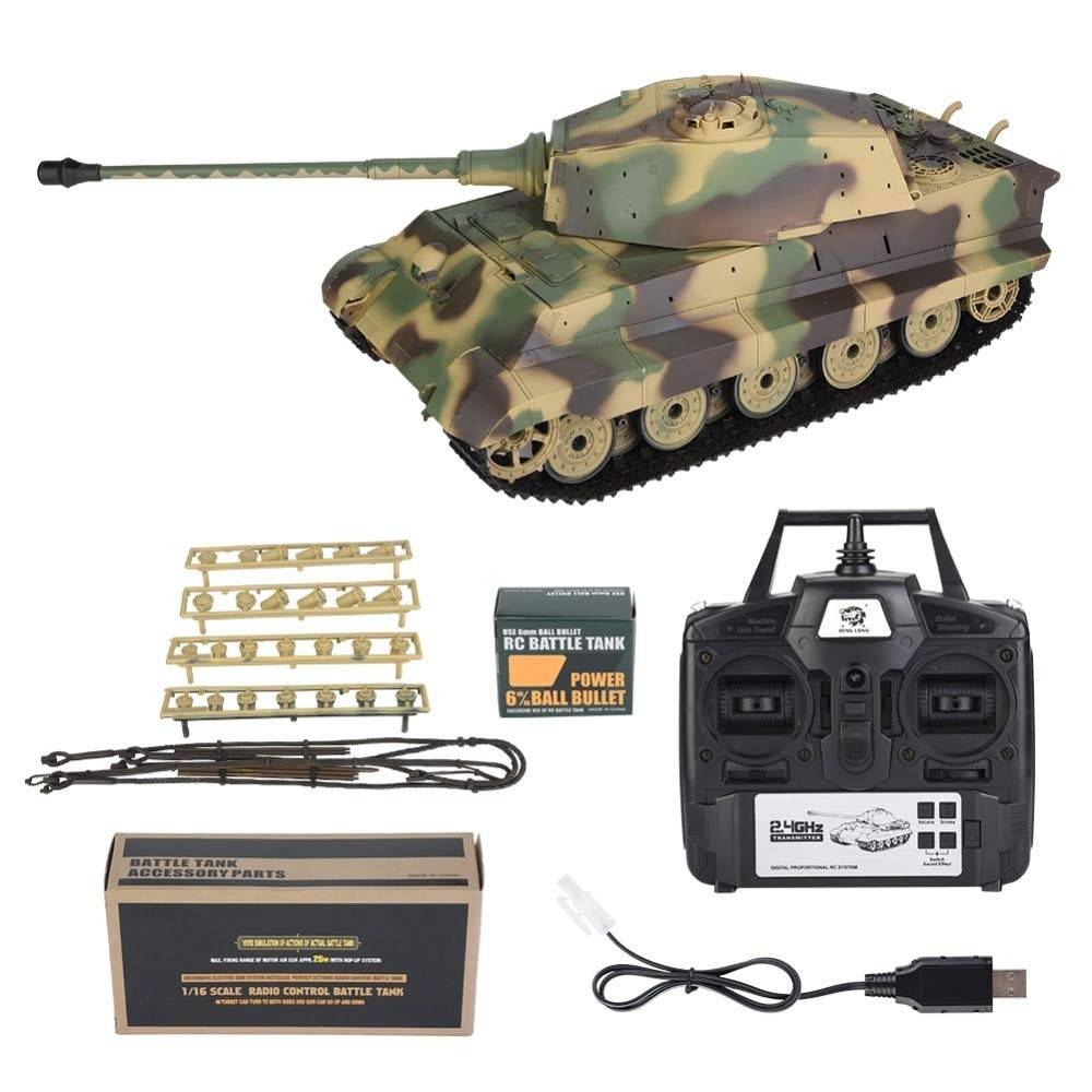 Радиоуправляемый танк Heng Long King Tiger S version V7.0 масштаб 1:16 - 3888A-1-Upg-V7