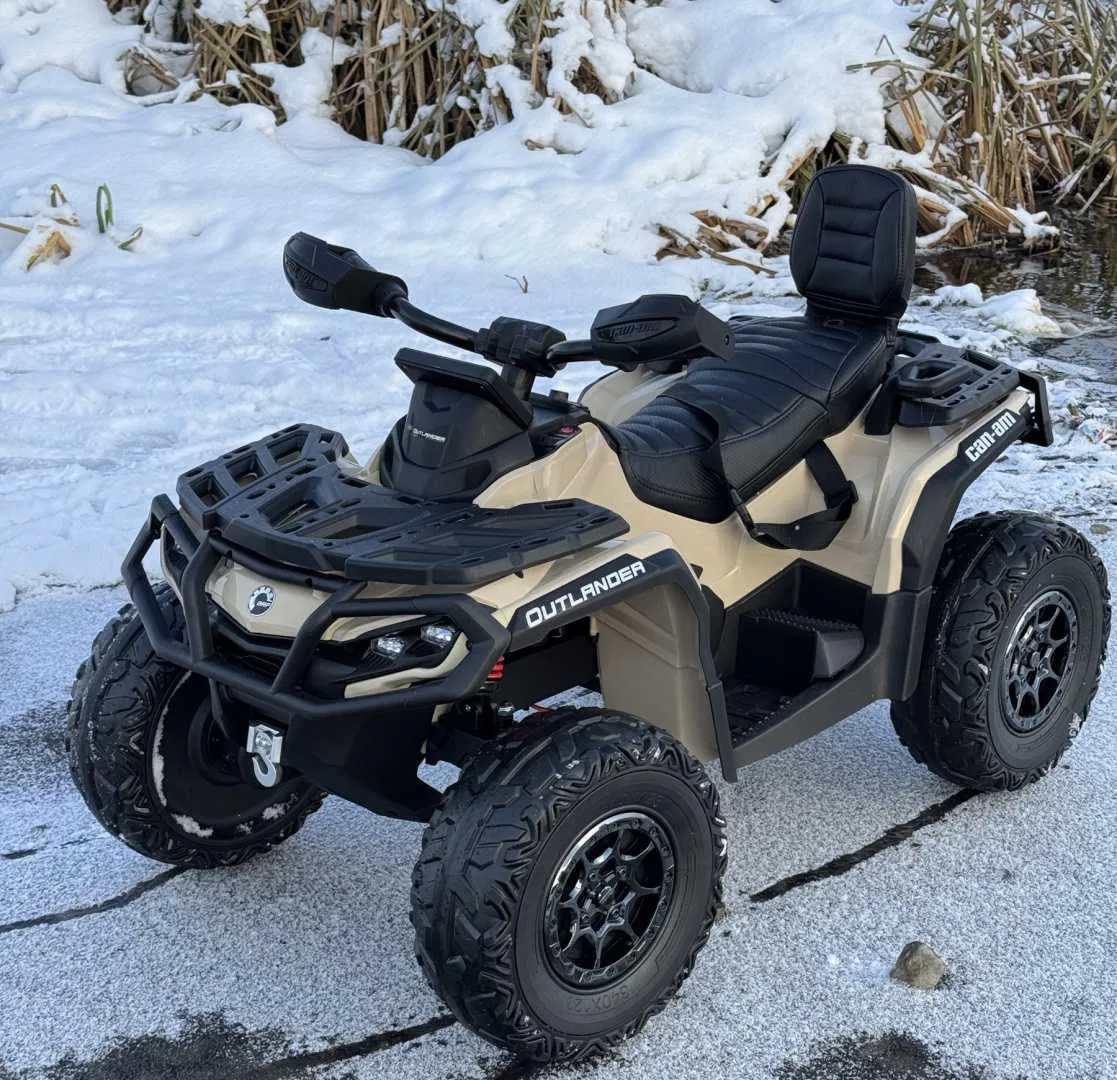Детский квадроцикл двухместный BRP Can-Am Outlander (24V, полный привод, хаки) - DK-CA005-KHAKI