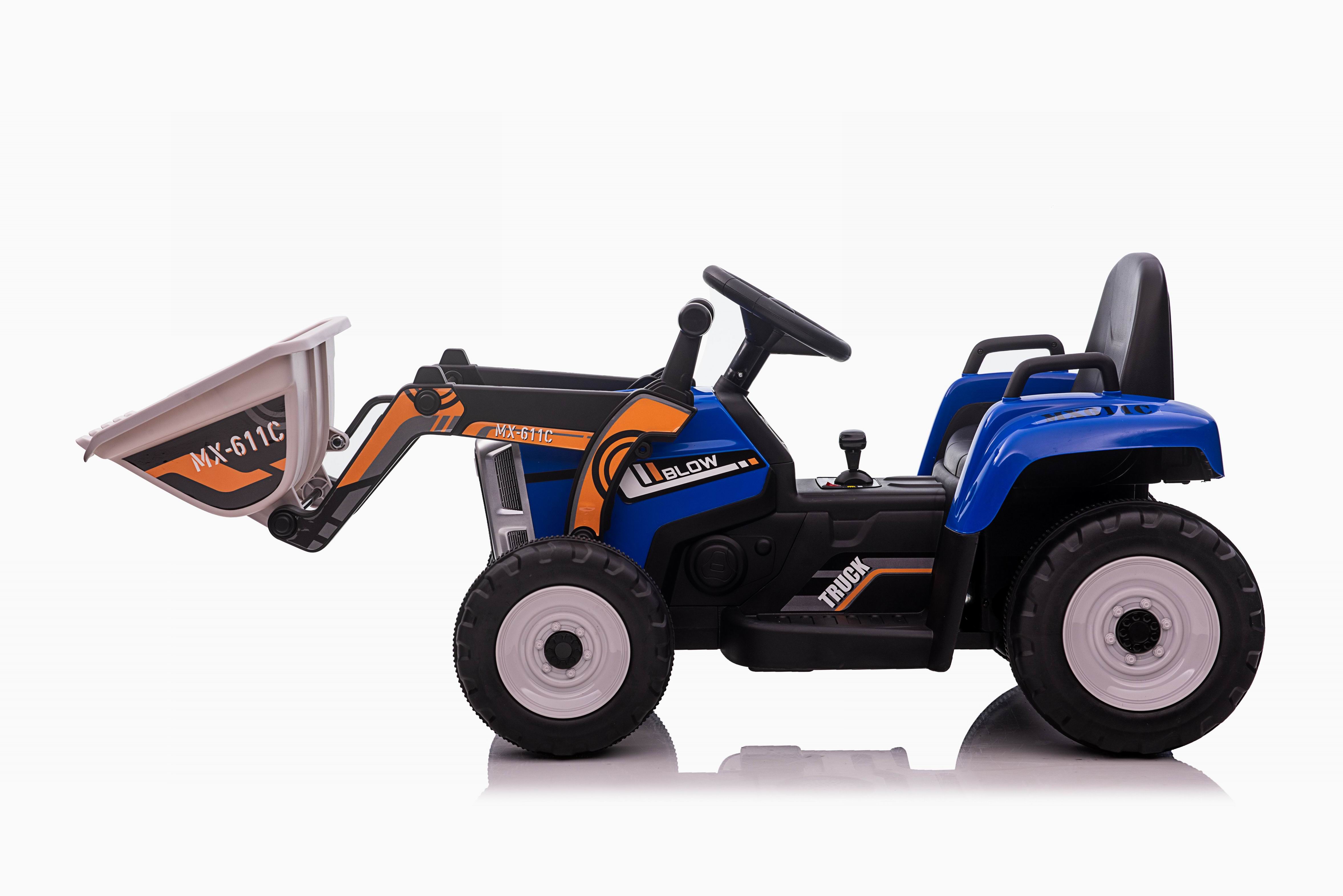 Детский электромобиль XMX трактор с ковшом (синий, EVA, пульт, 12V) - XMX611U-BLUE