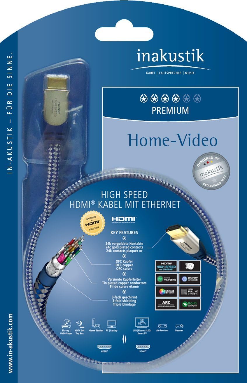 Inakustik Premium HDMI 8.0 m кабель HDMI