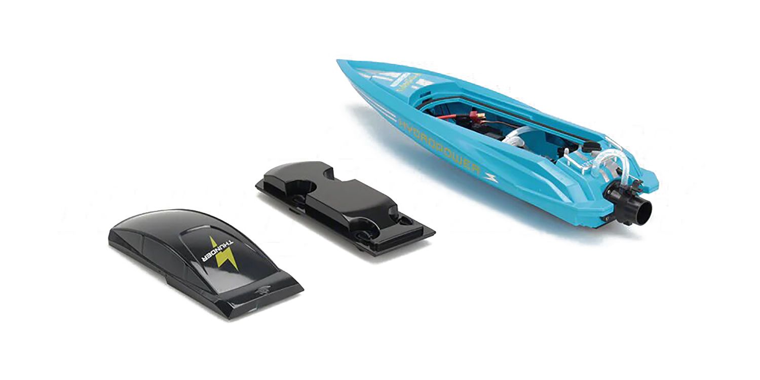 Радиоуправляемый катер с водяной помпой Blue HydroJet (25 км/ч, 42 см) - HC807-BLUE