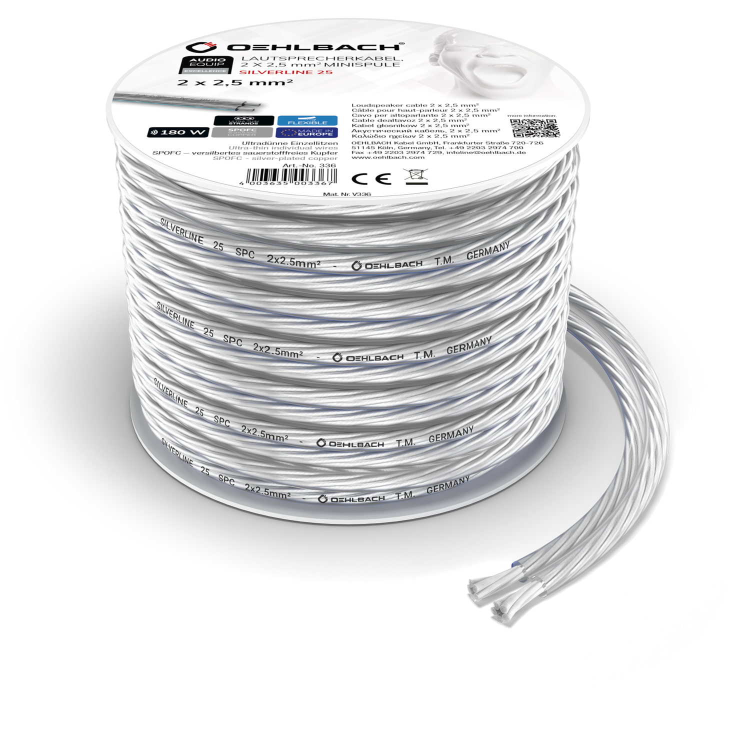 Oehlbach EXCELLENCE SILVERLINE SP-25, LS-cabel 2x2.5mm2 30M Акустический кабель D1C187