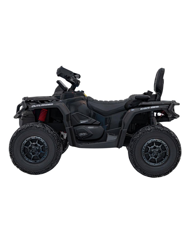 Детский квадроцикл двухместный BRP Can-Am Outlander (24V, полный привод, черный) - DK-CA005-BLACK
