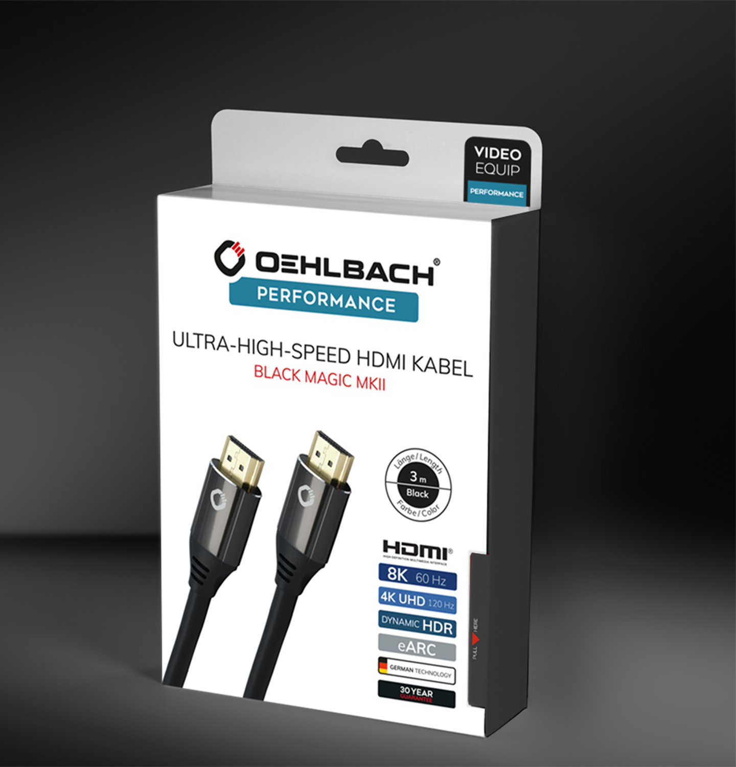 OehlbachPERFORMANCE Black Magic MKII UHS HDMI cable 5,0m black HDMI кабель D1C92496