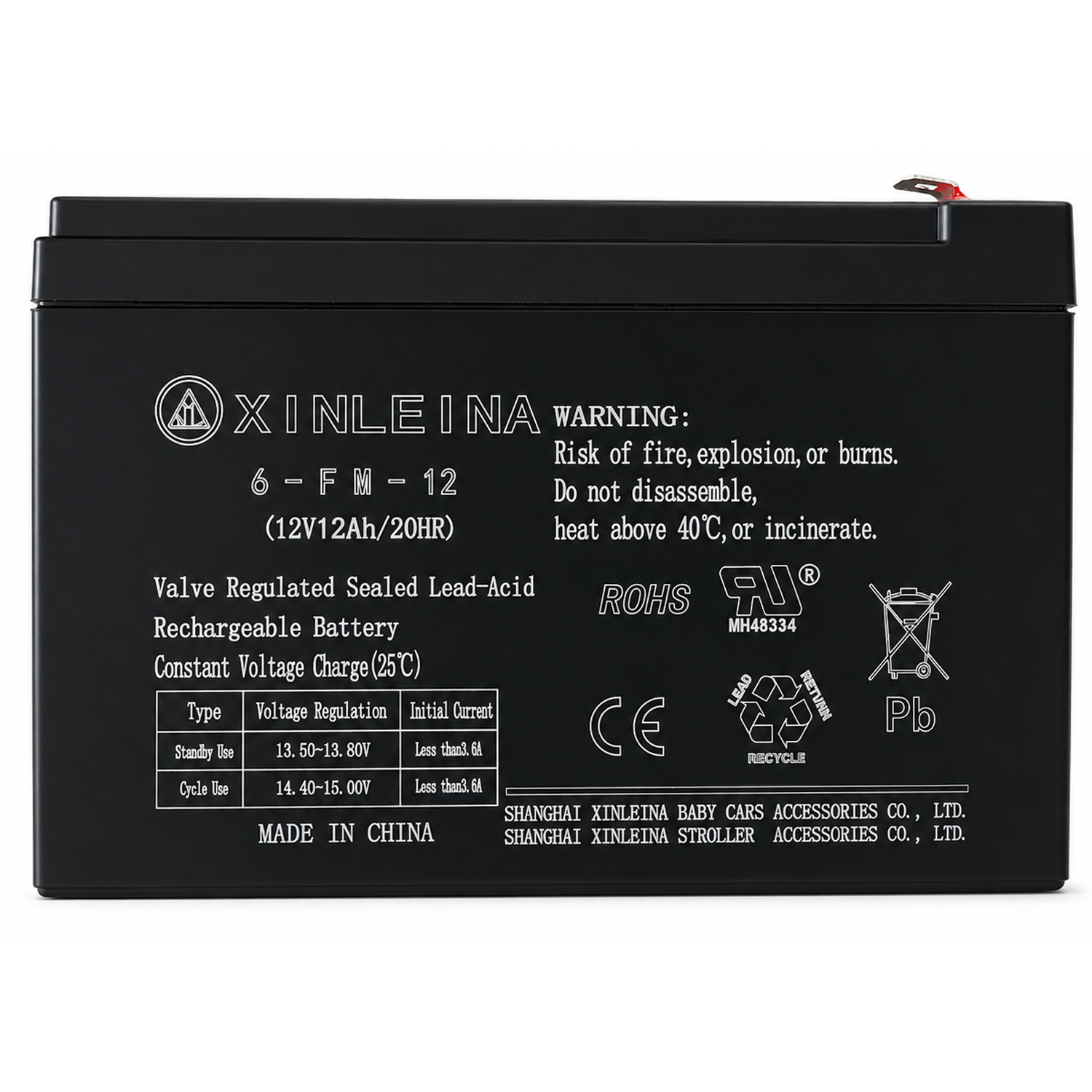 Аккумулятор XINLEINA 12V12Ah/20Hr - X-6FM12