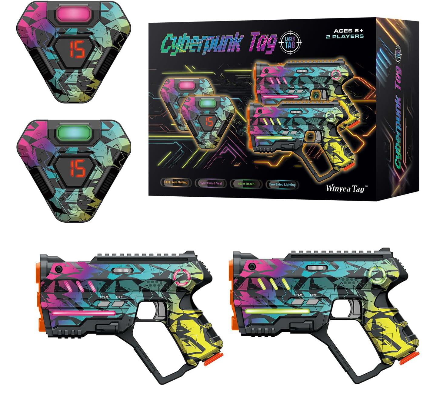 Набор для лазертага Wineya Star-Team (2 пистолета + 2 LED жилета) - W7008TL