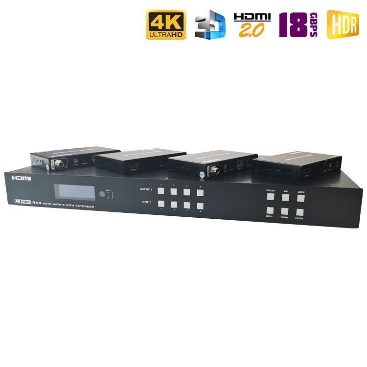 HDMI 2.0 матрица 4x4 с удлинением по UTP Dr.HD MA 446 EX90