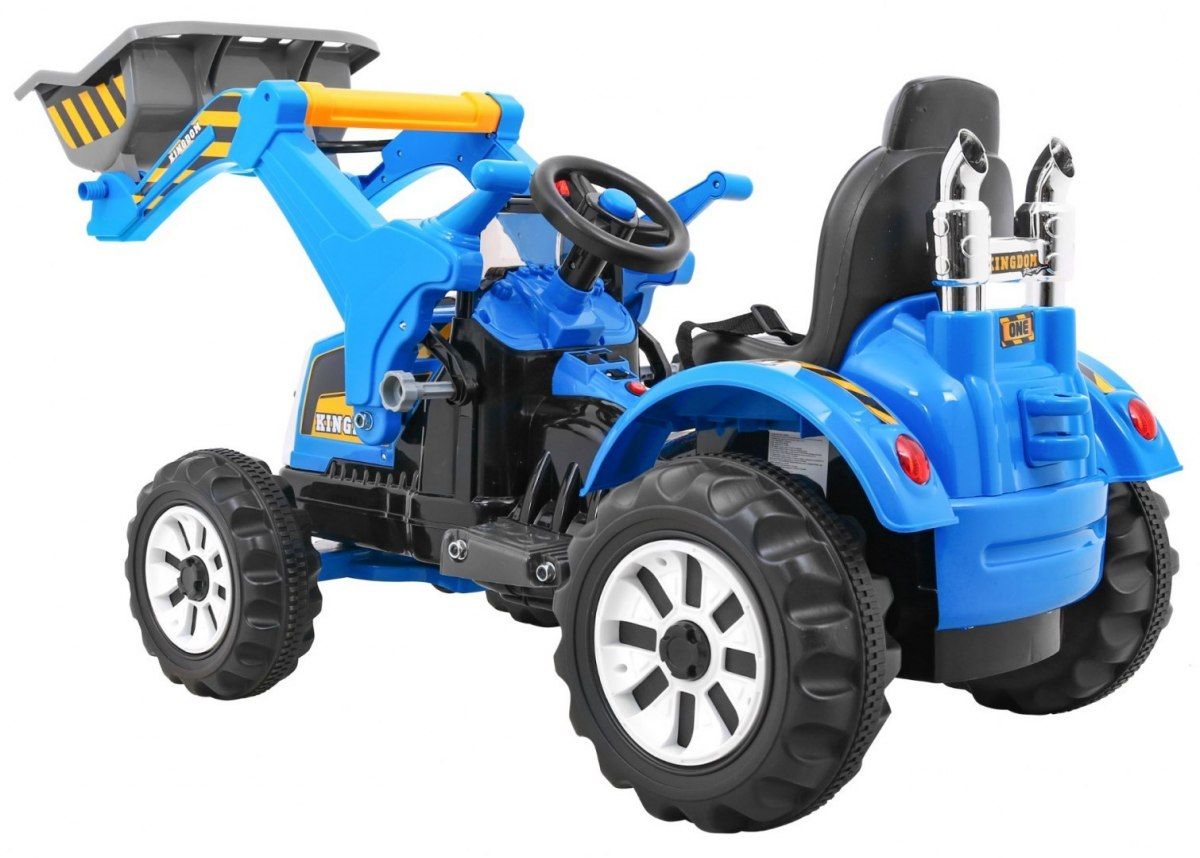 Детский электромобиль трактор на аккумуляторе 12V / синий - JS328A-BLUE