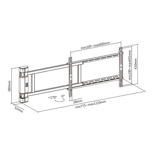 Моторизированный поворотный кронштейн для ТВ Brateck PLB-M06