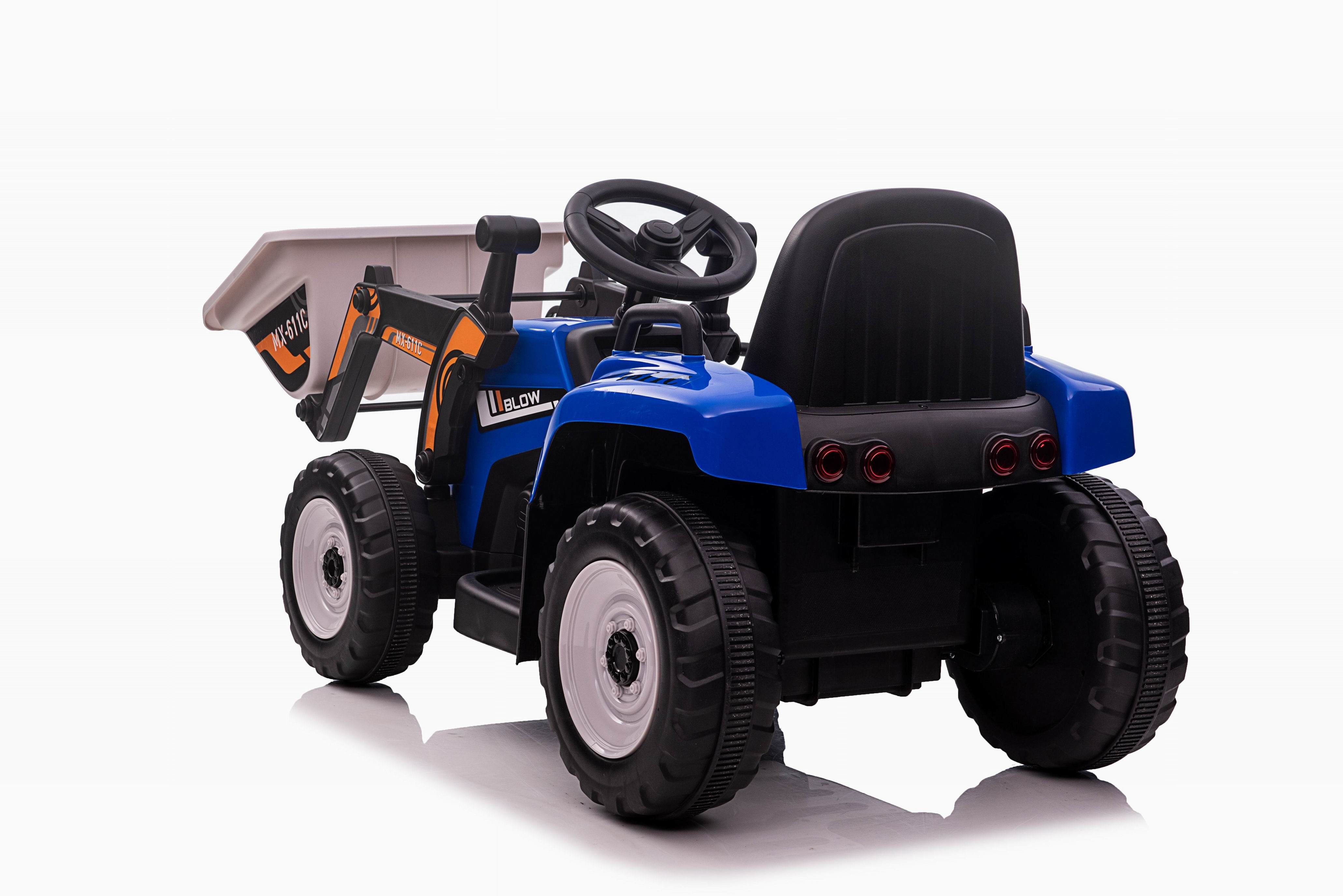 Детский электромобиль XMX трактор с ковшом (синий, EVA, пульт, 12V) - XMX611U-BLUE