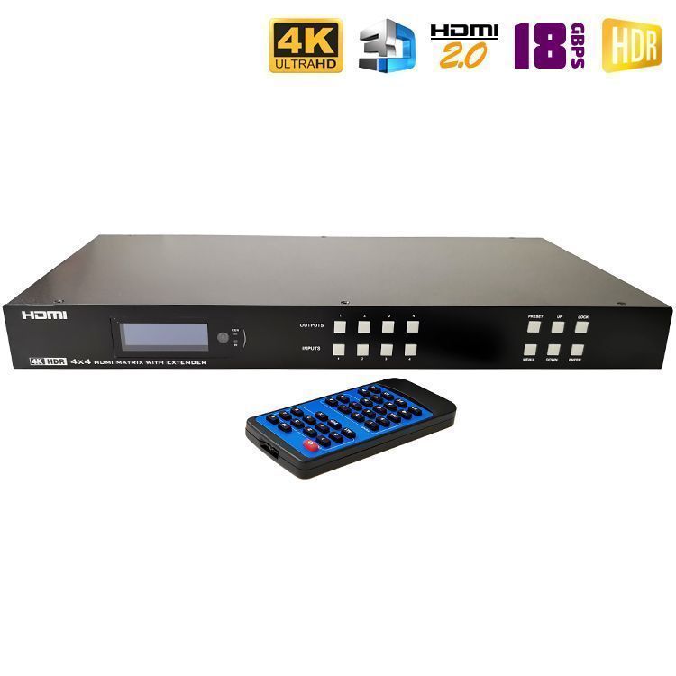 HDMI 2.0 матрица 4x4 с удлинением по UTP Dr.HD MA 446 EX90