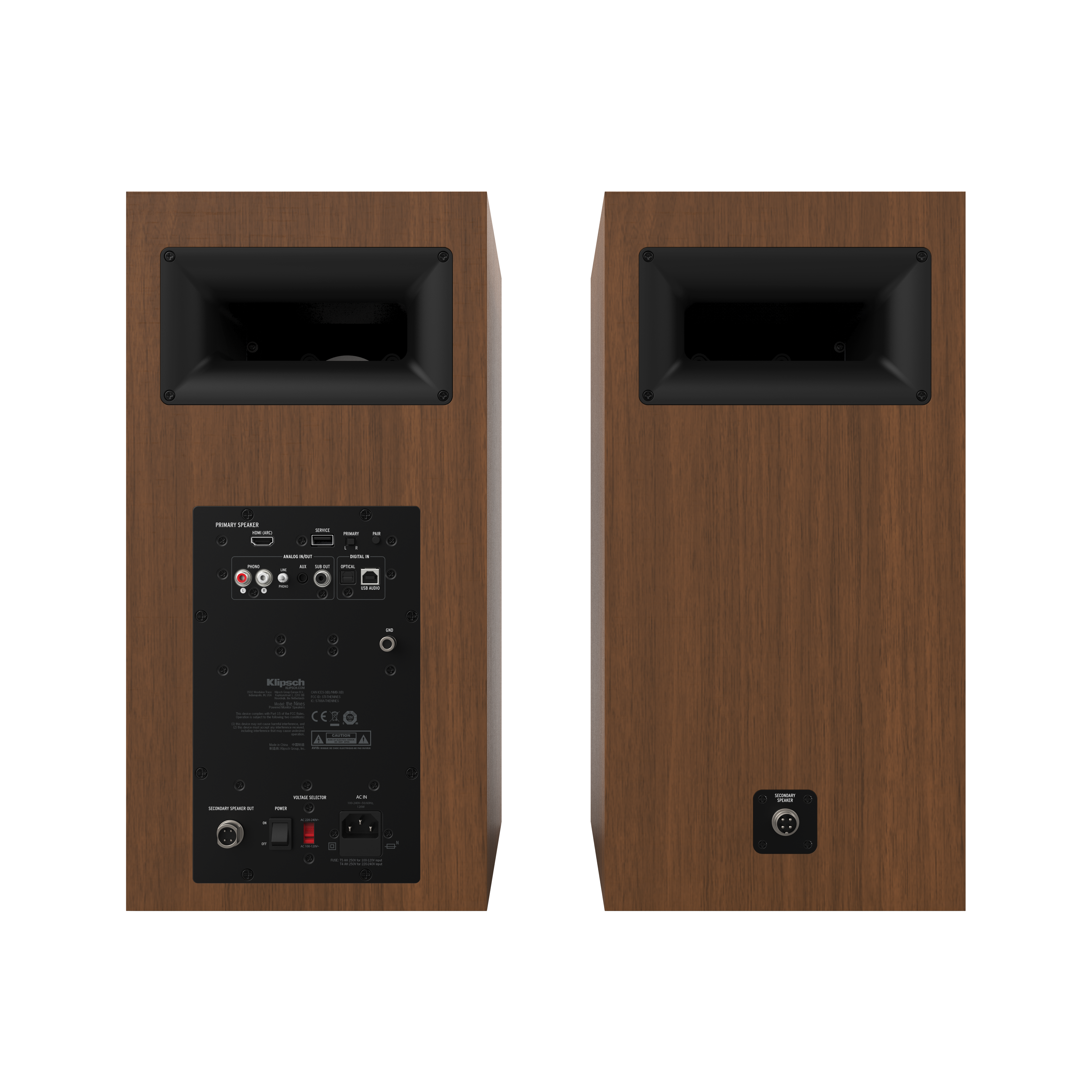 Выгодная цена на Klipsch The Nines Walnut - полочная активная акустическая  система доставка по России