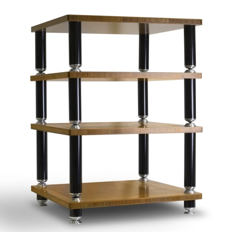 NorStone Stabbl Bamboo стойка под Hi-Fi аппаратуру, бамбуковые полки, черные стойки, ширина 600мм (NORSTA060BAS)