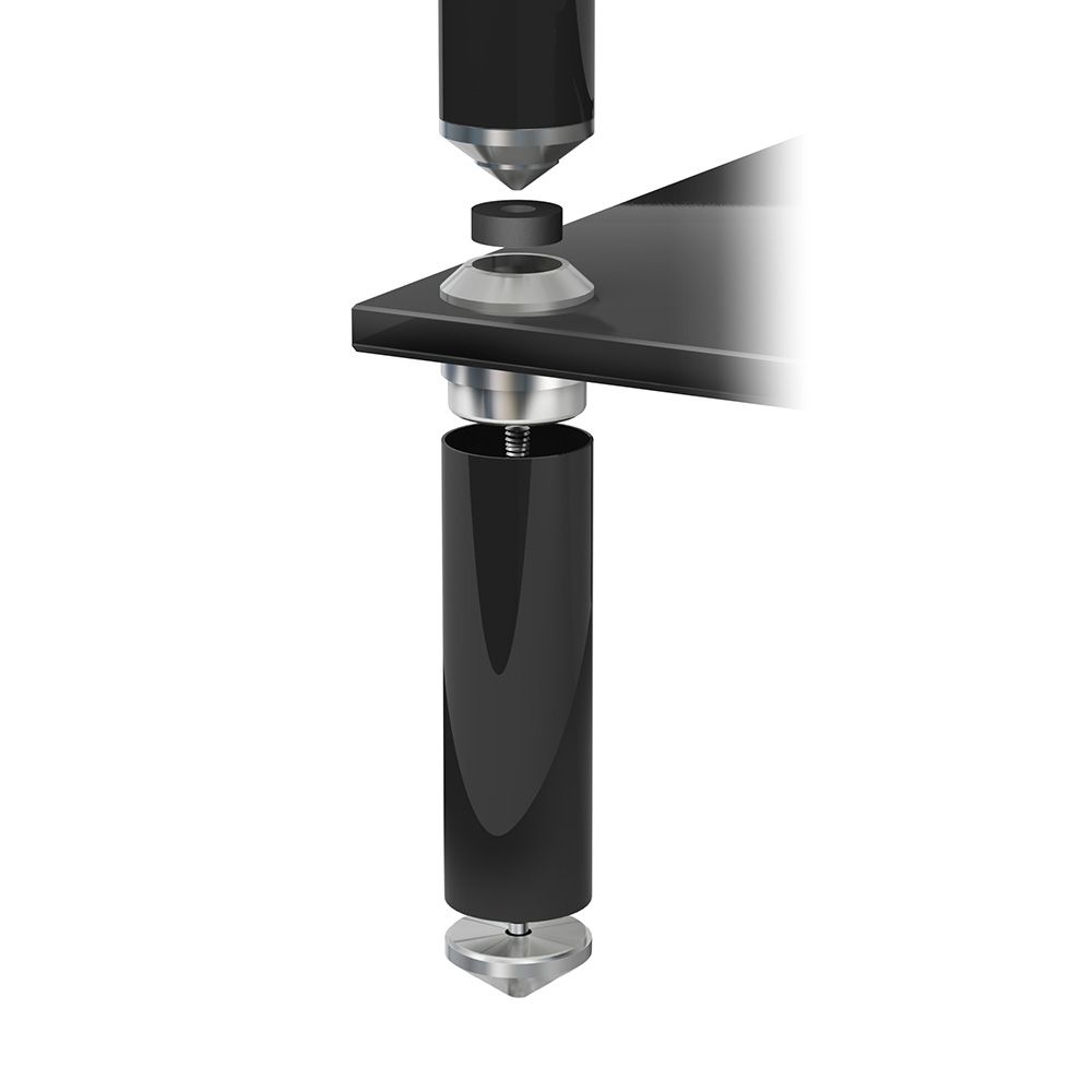 NorStone Stabbl HiFi стойка под Hi-Fi аппаратуру, черные полки, черные стойки, ширина 600 мм