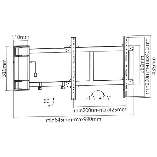 Моторизированный поворотный кронштейн для ТВ Brateck PLB-M03G