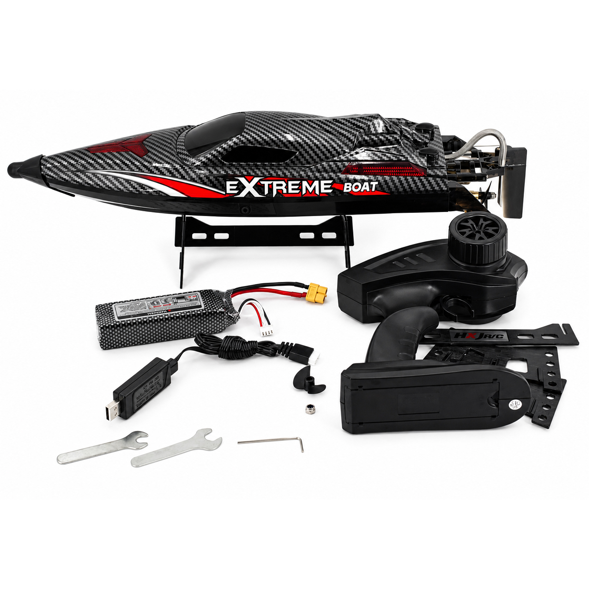 Радиоуправляемый катер Black Extreme (48 см, 55 км/ч, Brushless) - HJ816PRO-CARBON-BLACK