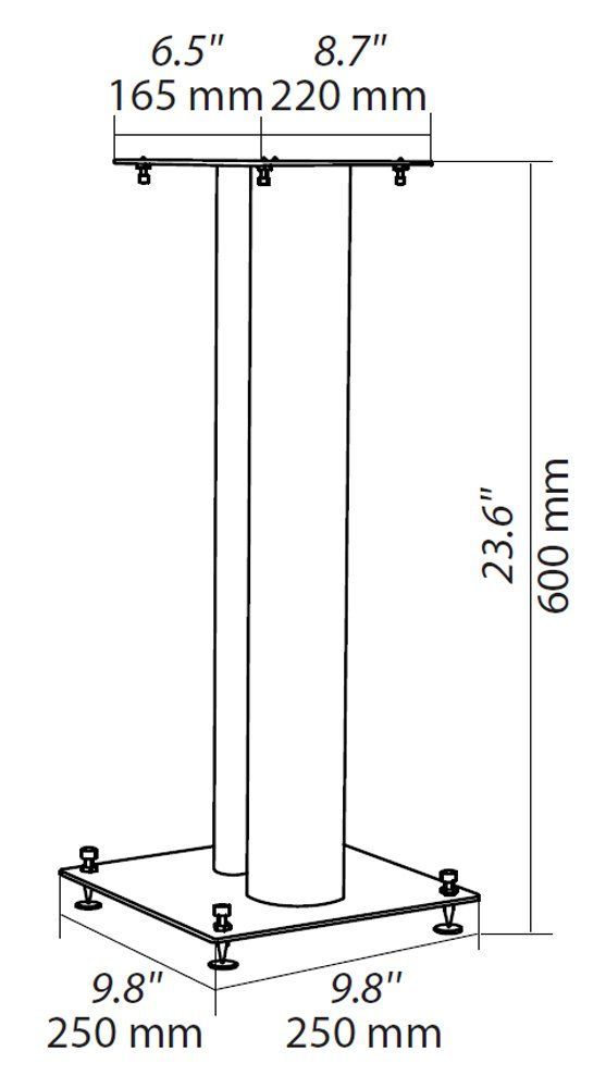 NorStone Stylum 2 silver satin подставки под акустические системы, серебристые, высота 60см