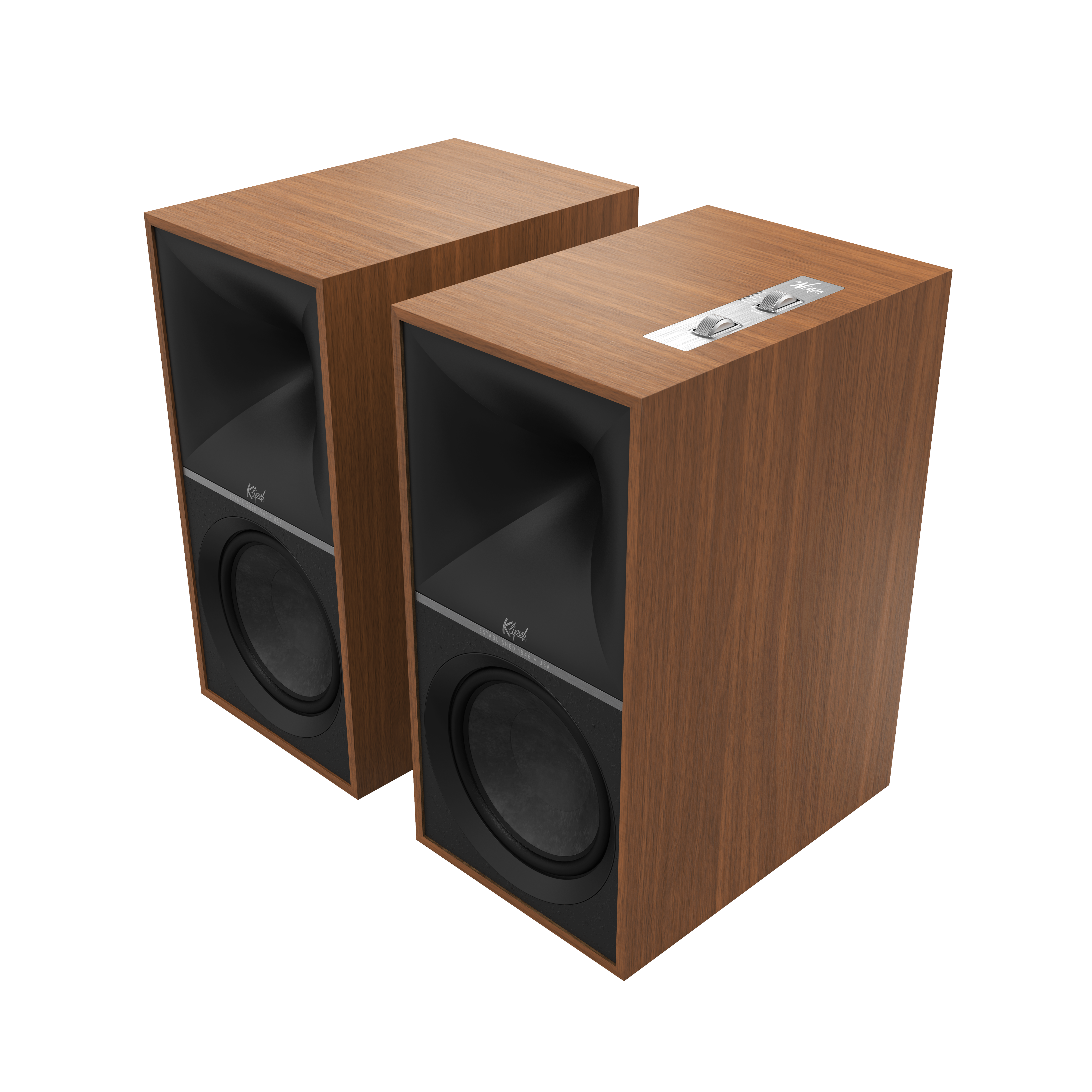 Выгодная цена на Klipsch The Nines Walnut - полочная активная акустическая  система доставка по России