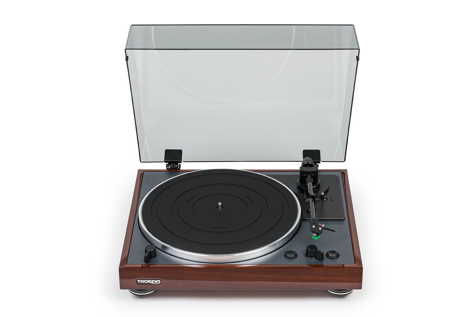 Thorens TD-102A AT-VM95E highgloss walnut виниловый проигрыватель