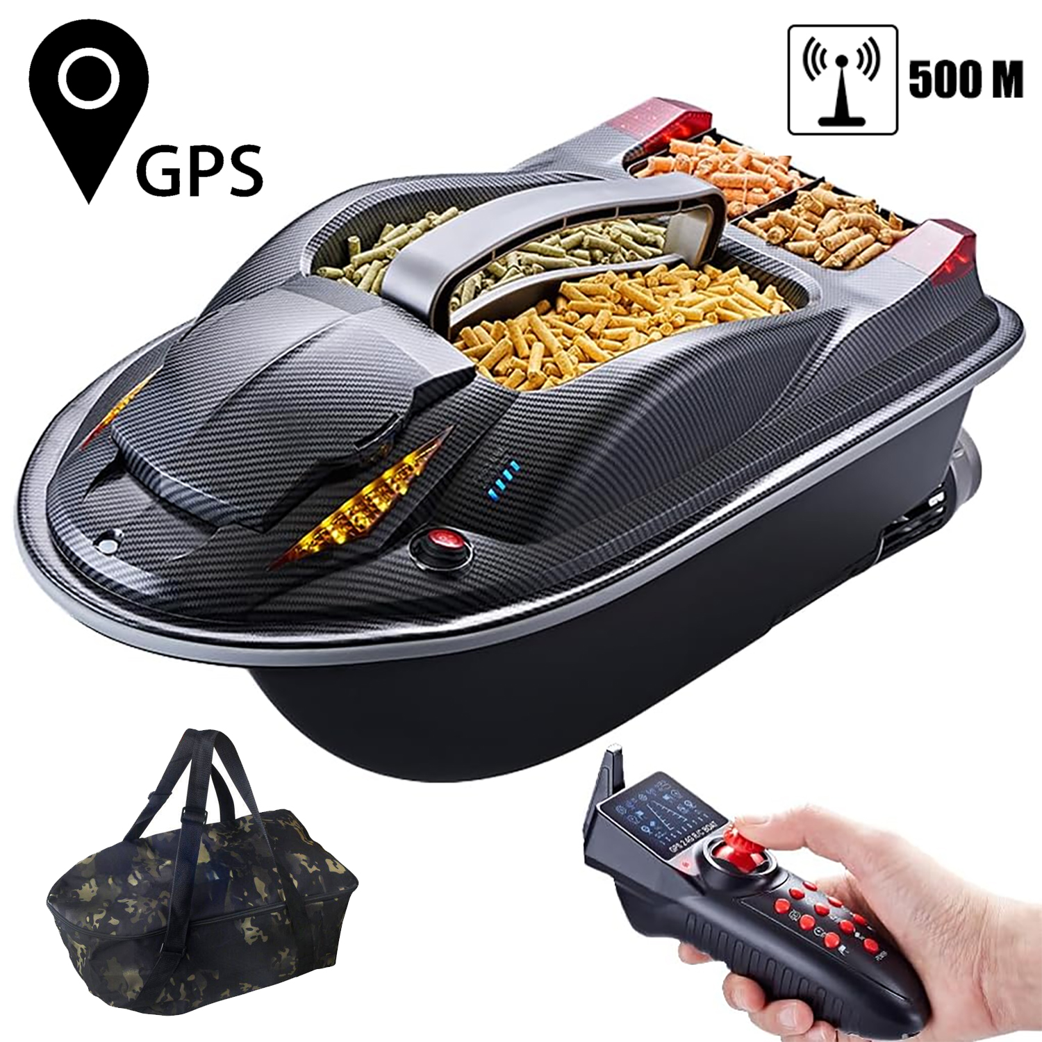 Прикормочный кораблик / катер для рыбалки с GPS - HJ817-BAG