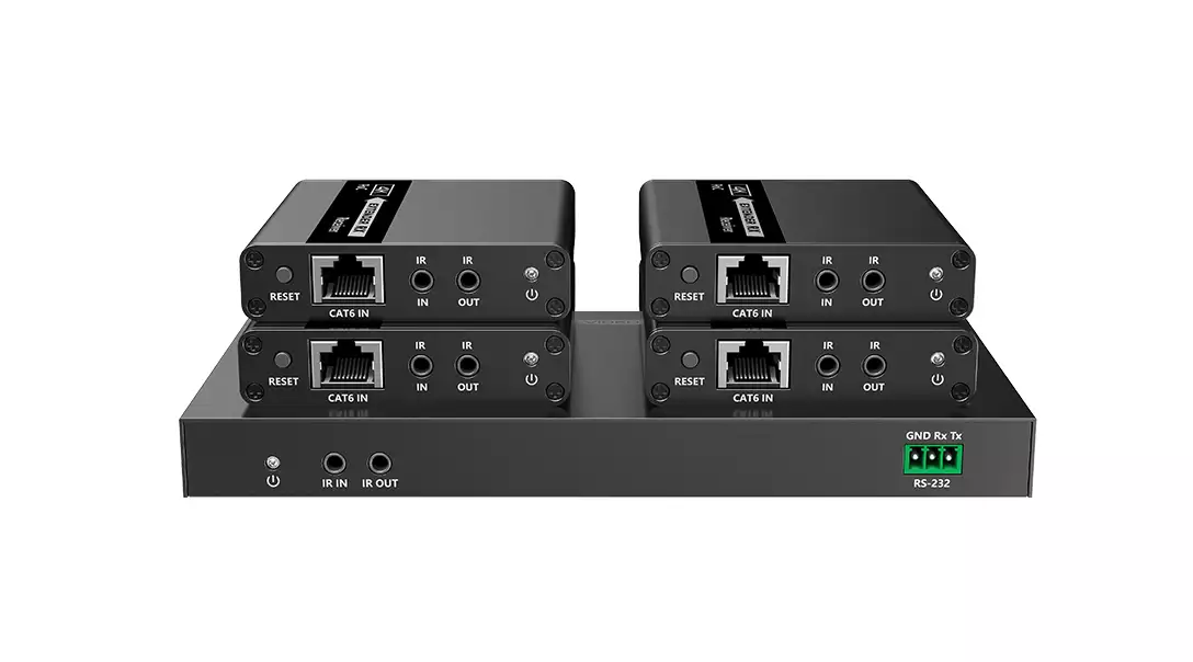 Lenkeng разветвитель-удлинитель 1*4 HDMI по витой паре CAT6/7 до 40/70 м, 4K,  RS232, ИК LKV724P